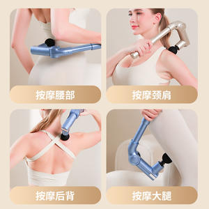 Pistolet de massage télescopique pliable de qualité professionnelle avec poignée extensible, 12 niveaux de vitesse, 5 têtes de massage, USB - Product Image 4