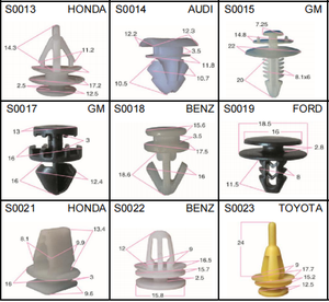 Clip de fixation en <span class=keywords><strong>plastique</strong></span> pour voiture, <span class=keywords><strong>rivet</strong></span> à pousser pour garniture de pare-chocs automobile - Product Image 3