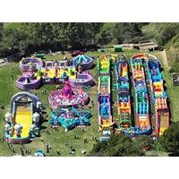 Parc d'attractions gonflable commercial château enfants videur gonflable extérieur jeux de Sport parcours d'obstacles terrains de jeux parc à thème