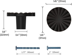 Flower Pleated Kitchen Dresser <strong>Knob</strong> Round Cabinet Wardrobe Single Hole <strong>Pull</strong> <strong>Knobs</strong> 1044 - Product Image 5