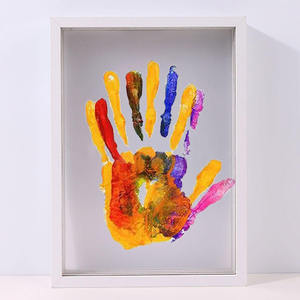 Wooden Clear Family <strong>Handprint</strong> Kit Handprinter Footprint Picture Baby 12 Months Print Keepsake Multicolor Diy Art <strong>Frame</strong> Gift - Product Image 3