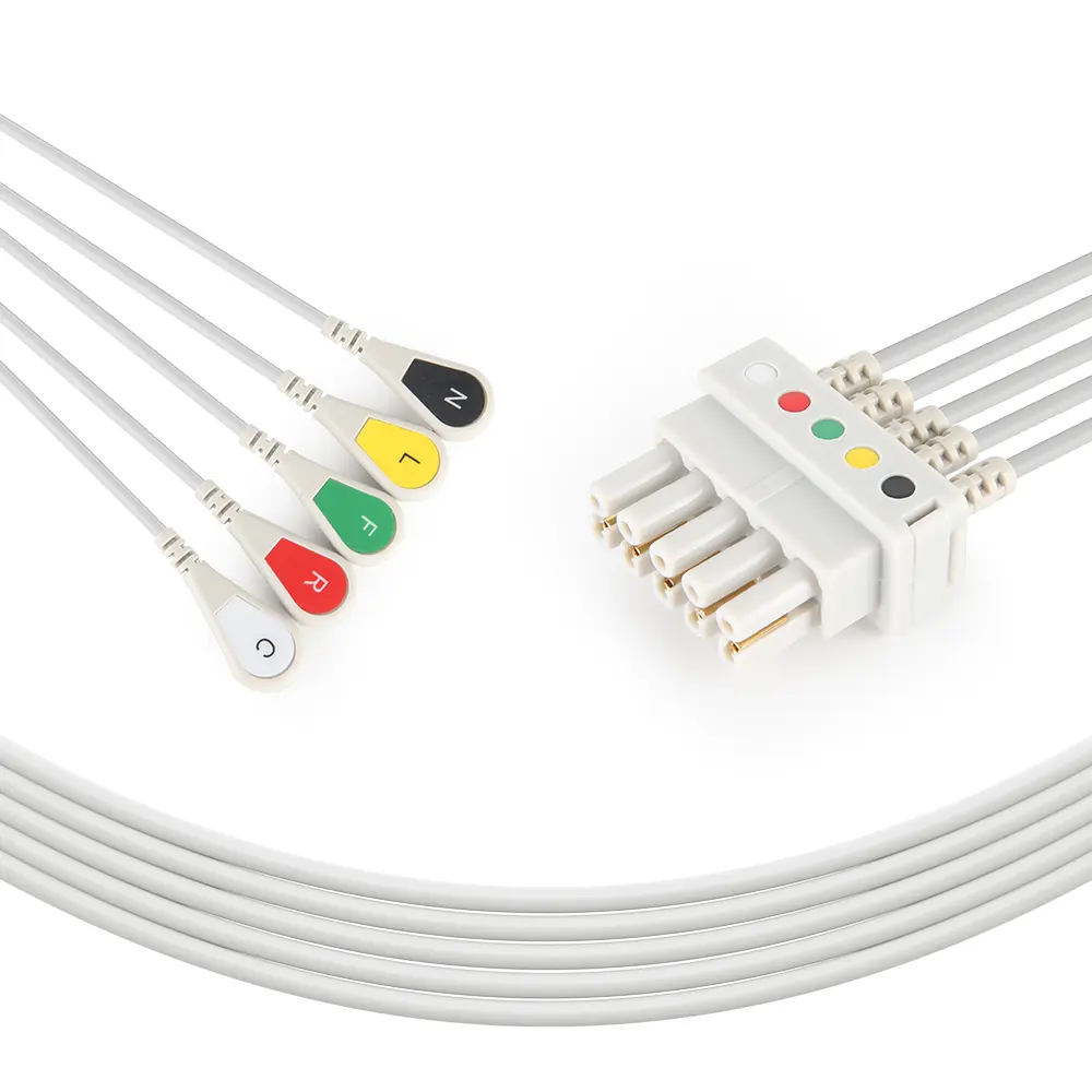 OEM compatible pour la santé cardinale 312488886a câble ECG 5 fils de plomb câble IEC