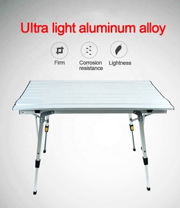 Tavolo da <span class=keywords><strong>campeggio</strong></span> pieghevole in <span class=keywords><strong>alluminio</strong></span> con gamba regolabile in altezza leggera portatile con Logo personalizzato per Picnic - Product Image 3