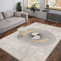 Tapis en laine shaggy antidérapant 3D à poils coupés, style nordique, design simple et luxueux à motifs, fabriqué à la machine pour salon, camping et maison