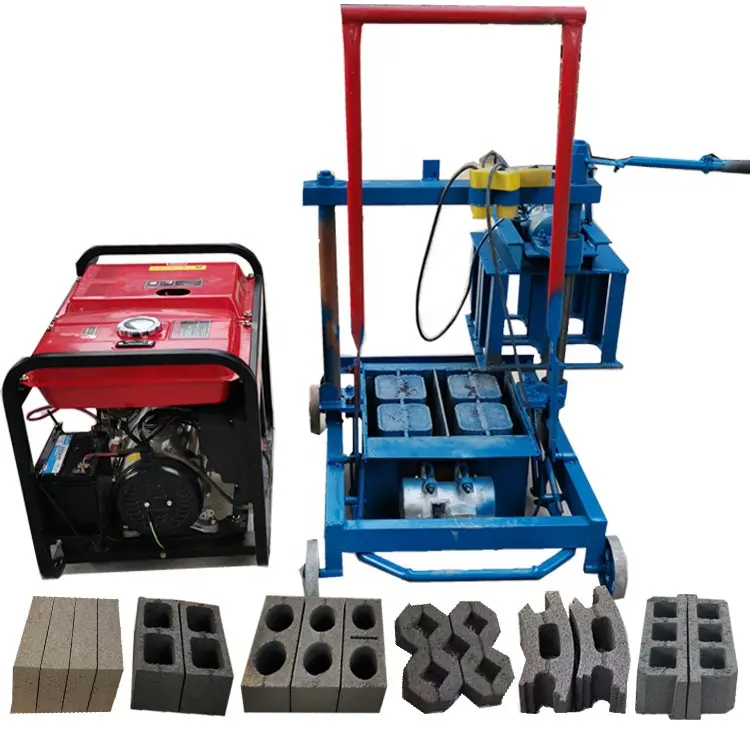 Small household mobile diesel egg laying machine concrete brick machine hollow brick non-burning brick machine