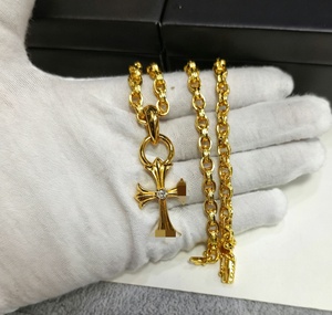 Collier Pendentif Cœur Croix pour Hommes et Femmes, Bijou en Zircon Plaqué Or et Argent, Tendance Vintage, <span class=keywords><strong>Hexagramme</strong></span> en Cuivre, Chaîne à Maillons Longs, Cadeau - Product Image 5