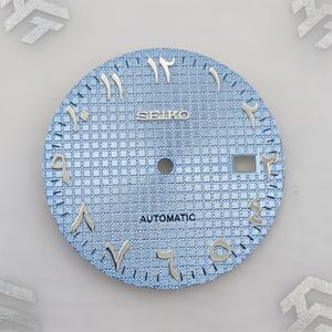 Esfera de reloj de metal de lujo de 31.8MM con diseño árabe digital de Oriente Medio, estilo rústico de roble, para movimiento NH35/NH36 - Product Image 3