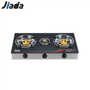 Golden Supplier Cooking Table Top Custom Or Standard 3 Burner Tempered Glass Gas Stove