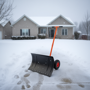 Pelle à neige avec roues, lame en métal, manche en alliage d'aluminium, 120-140 cm, pour le déneigement - Product Image 2