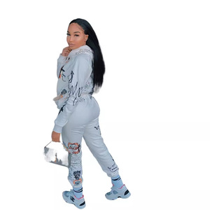 Graffiti Eropa Amerika Serikat Lintas Batas Pakaian Musim Dingin Wanita Baru Katun Poliester Lengan Panjang Laris Manis Fashion Kasual - Product Image 5
