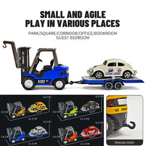 1/64 2.4G RC véhicule de Construction chariot élévateur avec remorque télécommande voiture avec <span class=keywords><strong>camion</strong></span> à plat et grue son lumière enfants ToyGift - Product Image 2