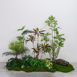 Plantas Verdes Artificiales de Alta Simulación DKB, Decoración de Estilo Jungla, Plantas Verdes Grandes Falsas, Decoración para el Hogar con Nandina Verde Artificial - Product Image 2