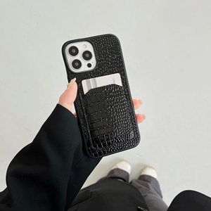 Bao Da Phẳng Gắn Thẻ Cá Sấu Bóng Loáng Cho <span class=keywords><strong>Iphone</strong></span> 14 Pro Max - Product Image 3