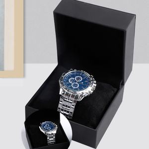 Prix de gros, faible MOQ, boîte d'emballage personnalisée pour montres et bijoux en cuir PU noir haut de gamme, anti-poussière, support OEM ODM - Product Image 3