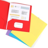 Carpetas de Plástico PP A4 de Alta Resistencia con Dos Bolsillos y Ranura para Tarjetas de Visita, Organizador de Documentos para Oficina y Escuela