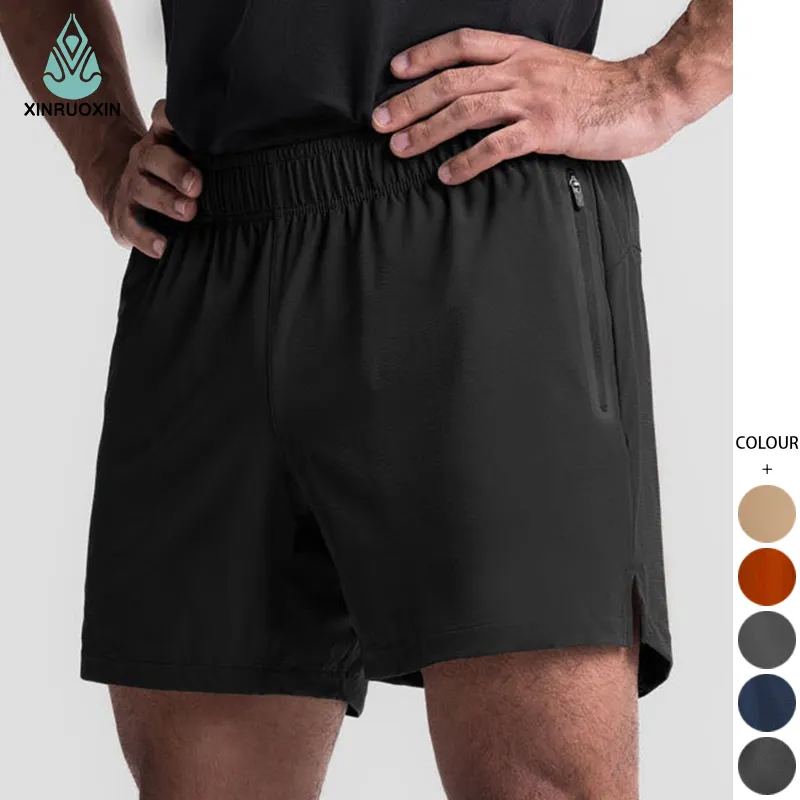 Sport Casual shorts Men's single woven quick dry solid color running fitness below the knee shorts Quick Dry Sports Tight