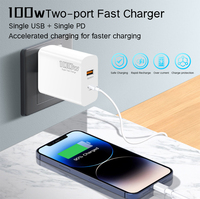 Adaptateur de charge rapide USB Type C 100W QC 3.0, OVP OTP, charge super rapide pour téléphones mobiles, chargeur multi-ports EU US UK PD