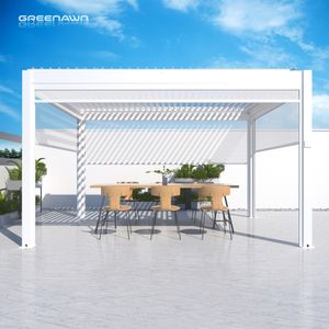 LED aydınlatma ile Bioclimatic pergola arka bahçesinde geri çekilebilir açık hava mobilya seti alüminyum - Product Image 1