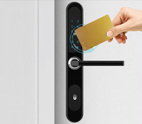 Cerraduras de hotel con contraseña delgada con aplicación TTlock Aleación de aluminio IP65 Cerradura de puerta de hotel de mortaja Europea impermeable para puerta corredera
