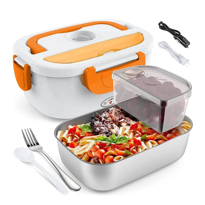 1.5L Food Warmer Food Heater Portable Electric Lunch Boxes Storage Boxes & Bins with Insulation Bag for Car Truck Office 3 in 1