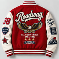 Blouson universitaire vintage multi-badges en chenille brodée, personnalisé, avec manches en fausse fourrure et cuir, style streetwear, manteau de baseball – Fabricant
