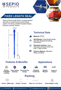 Top Quality Fixed Length Plastic Security <b>Seal</b> for Industrial Commercial and Logistics Applications Available For Best Price - Product Image 2