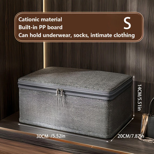 Grande Capacité Pliable Rayé <span class=keywords><strong>Tissu</strong></span> Vêtements Boîte De Rangement Couette Organisateur <span class=keywords><strong>avec</strong></span> Fermeture Éclair <span class=keywords><strong>Couvercle</strong></span> Armoire Vêtements Boîte De Tri - Product Image 5