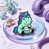 Promotion : Pins en émail licorne, en métal, pour les amateurs de musique, badges décoratifs, cadeaux, personnalisables avec LOGO, design animal, épingles de revers scintillantes, vente en gros