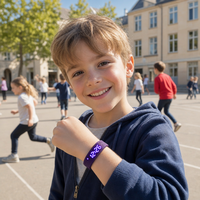 Montre sport numérique LED rectangulaire pour enfants avec alarme, bracelet en silicone violet mignon pour filles et garçons, cadeau pour étudiants