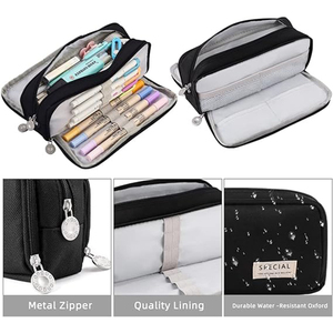 Estuche Grande para Lápices AMZ, 3 Compartimentos, Bolsa para Lápices de Gran Capacidad para Niños, Regreso a Clases, Organizador Oxford, Bolsa para Bolígrafos - Product Image 4