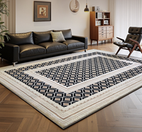 Amerikanischer Retro-Teppich Wohnzimmer Sofa-Teppich Wasserdichter Polypropylen-Teppich im Mittelalterlichen Stil für Flur und Garderobe