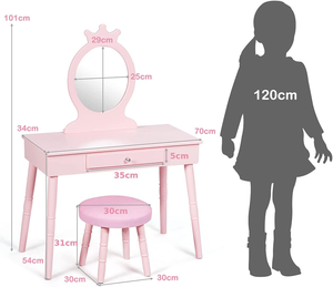 Design moderno bambina camera da letto a casa toletta con specchio e scrivania da spogliatoio - Product Image 4