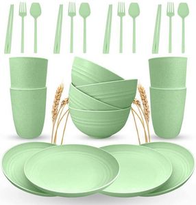 Produits sans BPA avec logo personnalisé, bols, tasses, assiettes et plats biodégradables, vaisselle en paille de blé, ensembles de vaisselle - Product Image 1