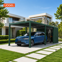 Structure de pergola UOGEL C4SHED en alliage d'aluminium, couleur personnalisée, revêtement en poudre, imperméable, avec éclairage LED à distance, auvent pour voiture