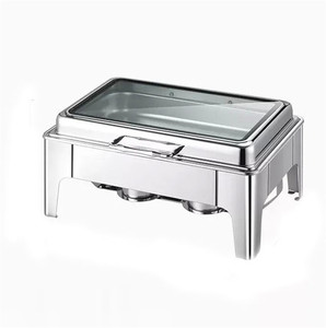 ถาดอุ่นอาหารสแตนเลสแบบพกพาสำหรับงานเลี้ยงบุฟเฟ่ต์และร้านอาหาร - Product Image 5