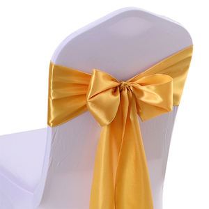 الزفاف الذهب الساتان كرسي رموش أشرطة أسعار الجملة الملونة الزفاف لوازم الحزب كرسي الديكور - Product Image 6