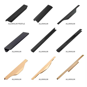 Tiroir profilé en aluminium moderne <span class=keywords><strong>de</strong></span> Chine armoire noir mat poignées <span class=keywords><strong>de</strong></span> <span class=keywords><strong>cuisine</strong></span> boutons <span class=keywords><strong>poignée</strong></span> d'armoire <span class=keywords><strong>de</strong></span> luxe pour la quincaillerie <span class=keywords><strong>de</strong></span> meubles - Product Image 3