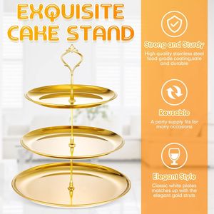 Soporte <span class=keywords><strong>de</strong></span> <span class=keywords><strong>Pastel</strong></span> <span class=keywords><strong>de</strong></span> Metal <span class=keywords><strong>de</strong></span> Acero Inoxidable <span class=keywords><strong>de</strong></span> <span class=keywords><strong>3</strong></span> Niveles para Bodas, Soporte <span class=keywords><strong>de</strong></span> <span class=keywords><strong>Pastel</strong></span> Metálico Dorado y Plateado <span class=keywords><strong>de</strong></span> Lujo para Bodas - Product Image 4