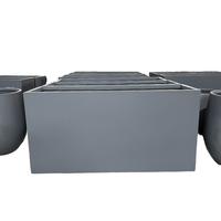 Jardinière rectangulaire surélevée de grande taille de style nordique, jardinière de jardin en fibre de verre imperméable pour l'extérieur, bacs à fleurs, pots