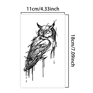 Tatuaggio Temporaneo Gufo Ombreggiato Semi-Permanente Impermeabile Dura 2 Settimane Tatuaggio Realistico a Base di Erbe per Braccio e Corpo - Product Image 2