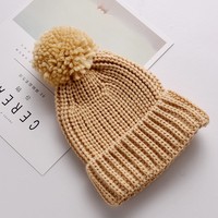 Sombreros de invierno Niños Moda Gorro de punto Gorro de bebé Bordado de logotipo personalizado