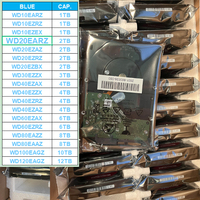 Disque dur WD20EARZ bleu 2 To SATA 3,5 pouces 5400 tr/min 64 Mo de cache CMR NoTouch Ramp NCQ pour PC de bureau Windows, idéal pour le bureau et la maison