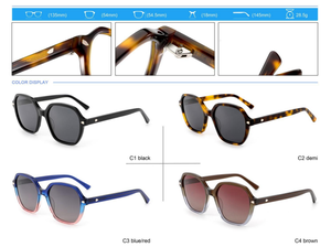 Nuevas gafas de sol rectangulares de acetato SA0507, montura completa, protección UV400, para adultos, se acepta OEM. - Product Image 5