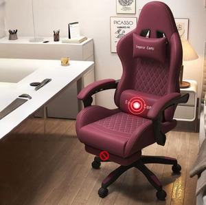 Luxury High-Back Ergonomic Gaming <strong>Chair</strong> with Footrest Modern <strong>Leather</strong> Design Extendable <strong>Swivel</strong> Function - Product Image 3