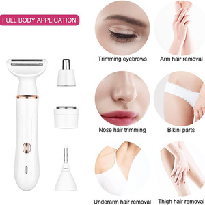 Afeitadora indolora 4 en 1 para mujer, depiladora recargable, maquinilla de afeitar eléctrica, recortadora de pelo de <span class=keywords><strong>nariz</strong></span> para mujer, máquina de afeitar para depilación corporal - Product Image 4