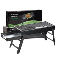 Kits d'outils de barbecue pliants de vente chaude gril de barbecue de charbon de bois pour la cuisson en plein air pique-nique randonnée