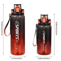 Gobelet réutilisable transparent bicolore anti-fuite de 1000 ml/750 ml avec couvercle et cordon, options multicolores, matériau PC