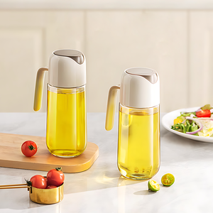 300ml 10oz distributore di olio di vetro e plastica bottiglia di olio da cucina con componenti in metallo resistente - Product Image 1