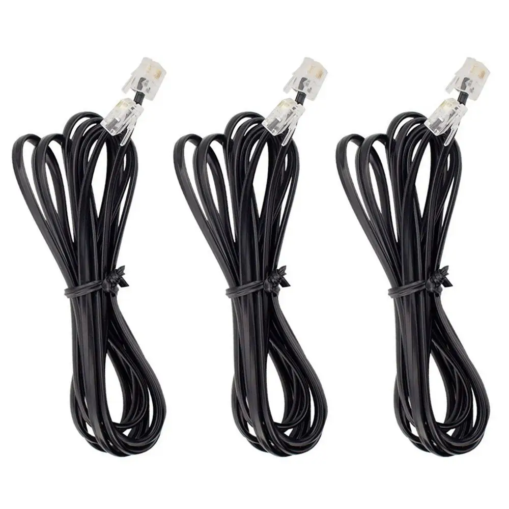 Cable de comunicación gris de 6 hilos de PVC de alta velocidad RJ12 6p6c cable de teléfono blindado 4p4c cable de teléfono plano