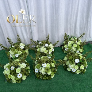Boule de fleurs artificielles <span class=keywords><strong>en</strong></span> soie pour centre de table de mariage, décoration intérieure/extérieure, longue durée de vie, écologique, imperméable - Product Image 2